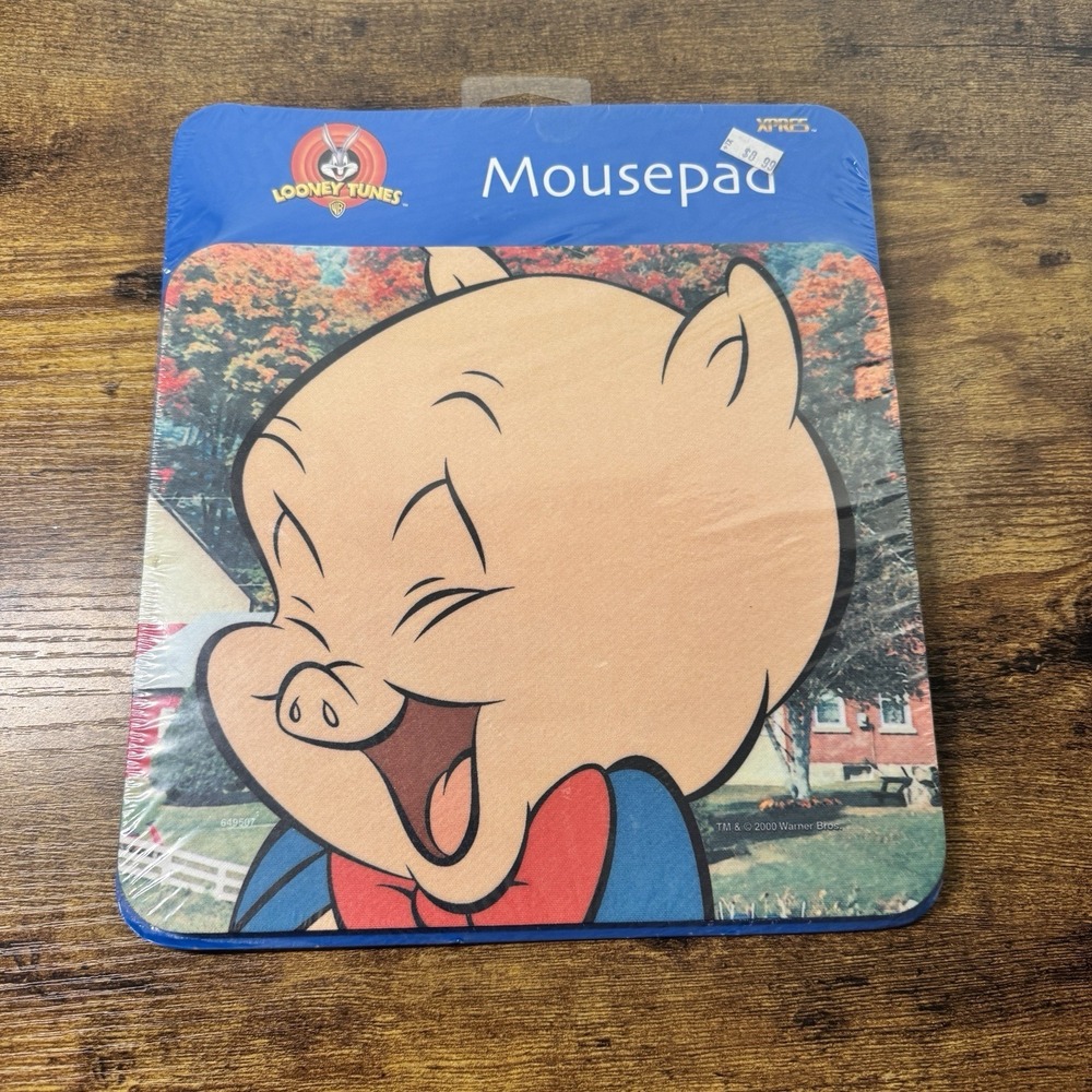 Vintage‎ Looney Tunes Porky Pig Mouse Pad Sealed XPRES Warner Bros Printed USA
